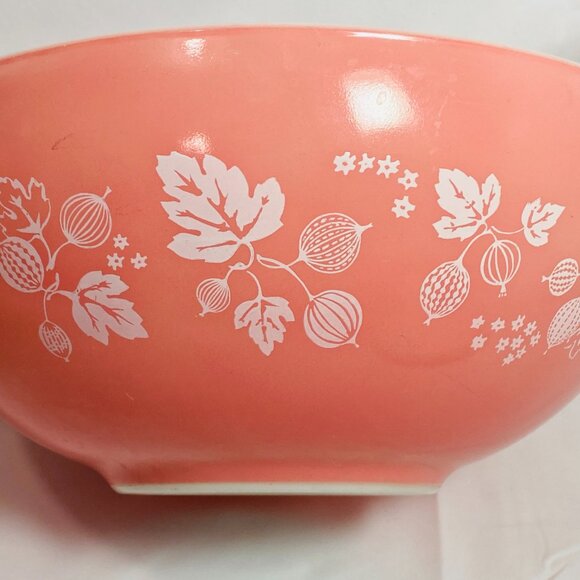 VNTG Pyrex Pink Gooseberry #444 Nesting 4-Quart Bowl 1960's Excellent Condition - Picture 6 of 8
